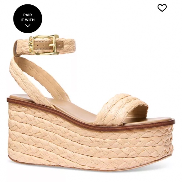 MICHAEL Michael Kors Shoes - New Michael Kors SANDRA STRAW PLATFORM SANDAL